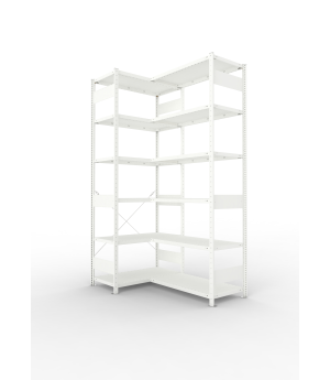 Eckregal 2500×1000×500 mm, 150 kg Fachlast – META