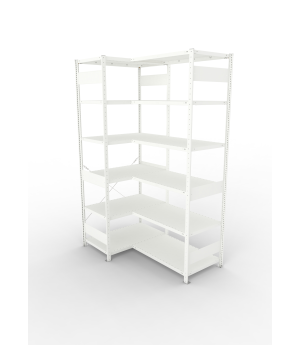 Eckregal 2500×1000×600 mm, 150 kg Fachlast – META