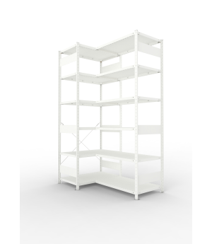 Eckregal 2500×1000×600 mm, 150 kg Fachlast – META