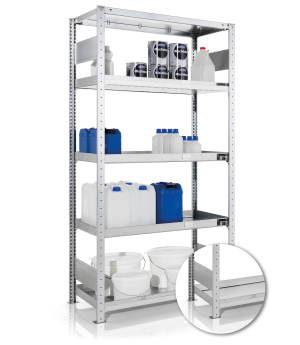 Umweltregal Grundregal 2000×1000×500 mm, 150 kg Fachlast – M