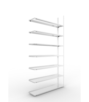 Büroregal Anbauregal 2500×1250×300 mm, 105 Ordner – META