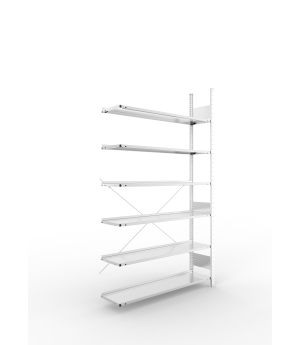 Büro-Steckregal Anbauregal 2200×1250×300 mm, 90 Ordner – MET