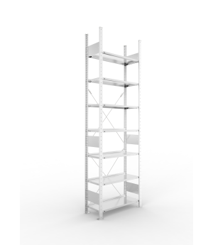 Büro-Steckregal Grundregal 2500×750×300 mm, 63 Ordner – META
