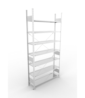 Büroregal Grundregal 2500×1250×300 mm, 105 Ordner – META