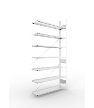Büro-Steckregal Anbauregal 2500×1250×300 mm, 105 Ordner – ME