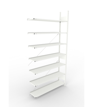 Büroregal Anbauregal 2500×1250×300 mm, 105 Ordner – META