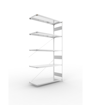 Fachbodenregal Anbauregal 2500×1300×500 mm, 230 kg Fachlast 