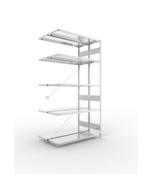 Fachbodenregal Anbauregal 2500×1300×400 mm, 230 kg Fachlast 