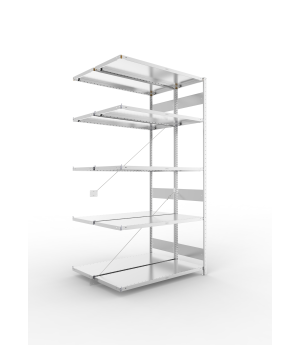 Fachbodenregal Anbauregal 2500×1300×500 mm, 230 kg Fachlast 