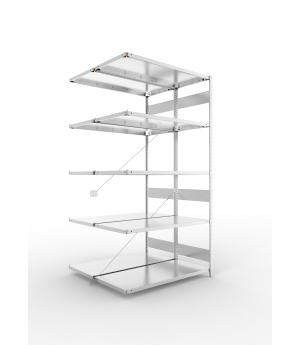 Fachbodenregal Anbauregal 2500×1300×600 mm, 230 kg Fachlast 