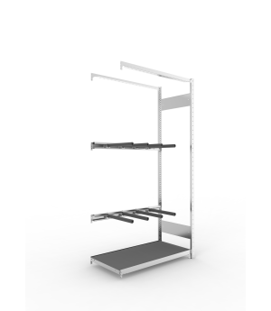 Abgasanlagenregal Anbauregal 2000×1000×500 mm, 15 kg Fachlas