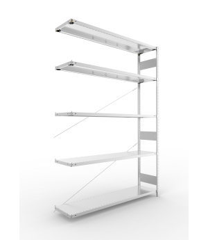Fachbodenregal Anbauregal 2500×1700×400 mm, 200 kg Fachlast 