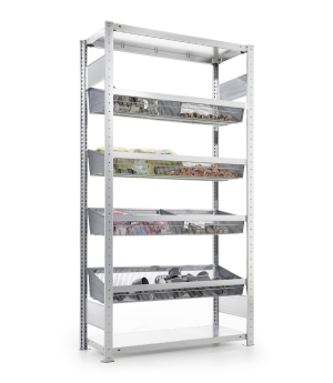 Gitterkorbregal Grundregal 2000×1000×400 mm, 100 kg Fachlast – META