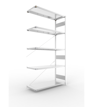 Fachbodenregal Anbauregal 2500×1300×500 mm, 150 kg Fachlast 