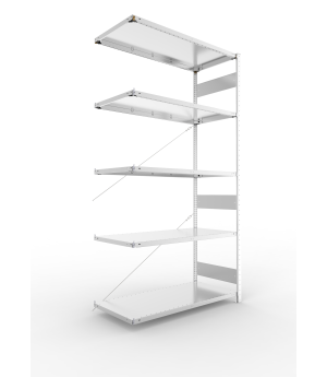 Fachbodenregal Anbauregal 2500×1300×600 mm, 150 kg Fachlast 