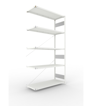 Fachbodenregal Anbauregal 2500×1300×500 mm, 150 kg Fachlast 
