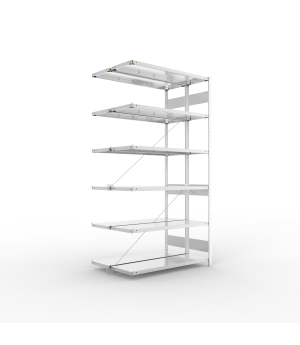 Fachbodenregal Anbauregal 2500×1300×400 mm, 150 kg Fachlast 