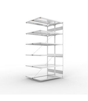 Fachbodenregal Anbauregal 2500×1300×500 mm, 150 kg Fachlast 