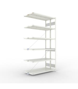 Fachbodenregal Anbauregal 2500×1300×300 mm, 230 kg Fachlast 