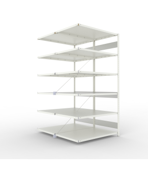 Fachbodenregal Anbauregal 2500×1300×800 mm, 230 kg Fachlast 