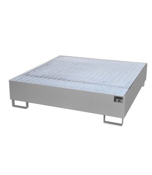 Auffangwanne 450 l, 1460×1460×355 mm, Stahl lackiert, mit Gi