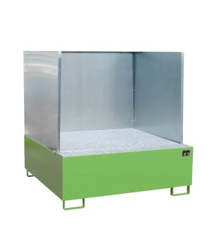 Auffangwanne 800 l, 1480×1460×1530 mm, Stahl lackiert, mit G
