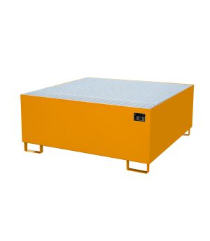 Auffangwanne 1000 l, 1460×1460×630 mm, Stahl lackiert, mit G