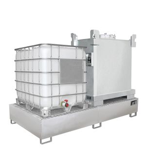 Auffangwanne 1000 l, 2650×1300×435 mm, Stahl gebeizt, mit Gi