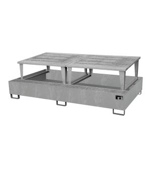 Auffangwanne 1000 l, 2650×1460×865 mm, Stahl feuerverzinkt, 