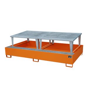 Auffangwanne 1000 l, 2650×1460×865 mm, Stahl lackiert, mit G