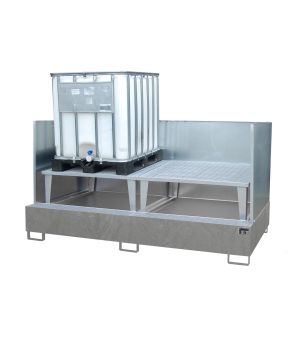 Auffangwanne 1000 l, 2670×1460×1405 mm, Stahl feuerverzinkt,