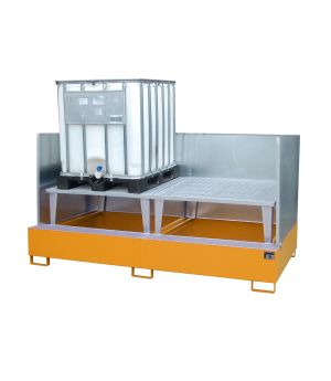 Auffangwanne 1000 l, 2670×1460×1405 mm, Stahl lackiert, mit 