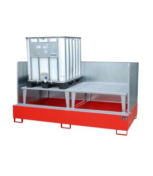 Auffangwanne 1000 l, 2670×1460×1405 mm, Stahl lackiert, mit 
