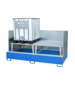 Auffangwanne 1000 l, 2670×1460×1405 mm, Stahl lackiert, mit 