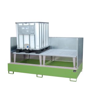 Auffangwanne 1000 l, 2670×1460×1405 mm, Stahl lackiert, mit 