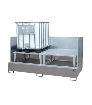 Auffangwanne 1000 l, 2670×1460×1405 mm, Stahl lackiert, mit 