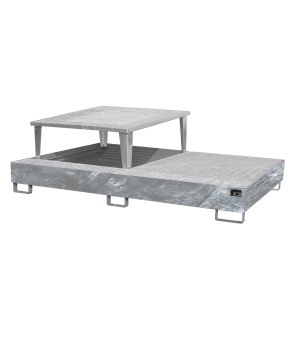 Auffangwanne 1000 l, 2650×1460×865 mm, Stahl feuerverzinkt, 