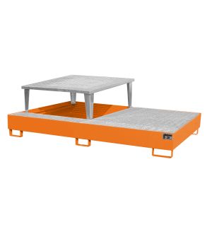 Auffangwanne 1000 l, 2650×1460×865 mm, Stahl lackiert, mit G