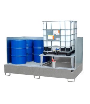 Auffangwanne 1000 l, 2670×1460×1405 mm, Stahl feuerverzinkt,