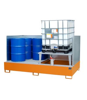 Auffangwanne 1000 l, 2670×1460×1405 mm, Stahl lackiert, mit 
