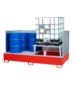 Auffangwanne 1000 l, 2670×1460×1405 mm, Stahl lackiert, mit 
