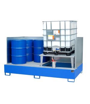 Auffangwanne 1000 l, 2670×1460×1405 mm, Stahl lackiert, mit 