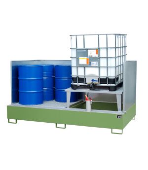 Auffangwanne 1000 l, 2670×1460×1405 mm, Stahl lackiert, mit 