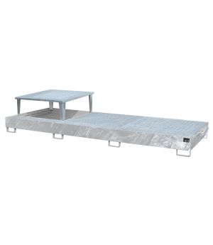 Auffangwanne 1000 l, 3850×1460×780 mm, Stahl feuerverzinkt, 