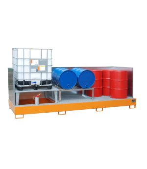 Auffangwanne 1000 l, 3870×1460×1320 mm, Stahl lackiert, mit 