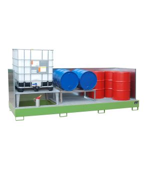 Auffangwanne 1000 l, 3870×1460×1320 mm, Stahl lackiert, mit 