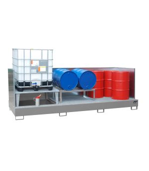 Auffangwanne 1000 l, 3870×1460×1320 mm, Stahl lackiert, mit 