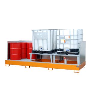 Auffangwanne 1000 l, 3870×1460×1320 mm, Stahl lackiert, mit 