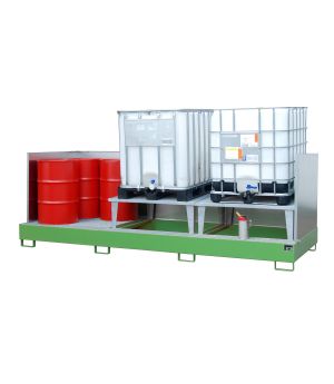 Auffangwanne 1000 l, 3870×1460×1320 mm, Stahl lackiert, mit 