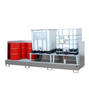 Auffangwanne 1000 l, 3870×1460×1320 mm, Stahl lackiert, mit 